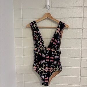 Cali dreaming swimwear black floral one piece